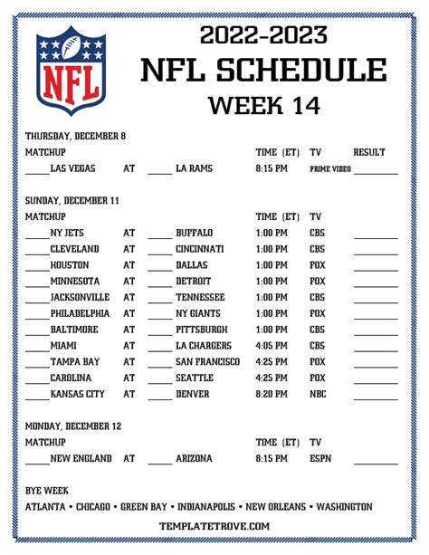 NFL Week 14 picks, schedule, odds, injuries, stats, fantasy tips.